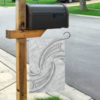 White Sunday Lotu Tamaiti Garden Flag Polynesian Wave Pastel Gray - Polynesian Pride