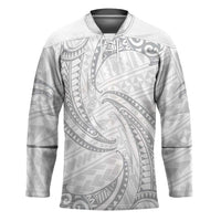 White Sunday Lotu Tamaiti Hockey Jersey Polynesian Wave Pastel Gray - Polynesian Pride