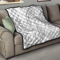 White Sunday Lotu Tamaiti Quilt Polynesian Wave Pastel Gray - Polynesian Pride