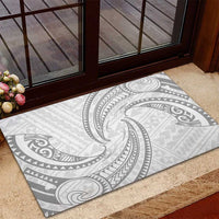White Sunday Lotu Tamaiti Rubber Doormat Polynesian Wave Pastel Gray LT9 - Polynesian Pride