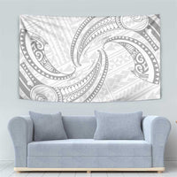 White Sunday Lotu Tamaiti Tapestry Polynesian Wave Pastel Gray LT9 - Polynesian Pride