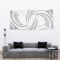 White Sunday Lotu Tamaiti Tapestry Polynesian Wave Pastel Gray LT9 - Polynesian Pride