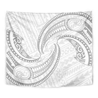 White Sunday Lotu Tamaiti Tapestry Polynesian Wave Pastel Gray LT9 - Polynesian Pride