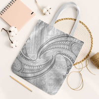 White Sunday Lotu Tamaiti Tote Bag Polynesian Wave Pastel Gray LT9 White Strap One Size Gray - Polynesian Pride