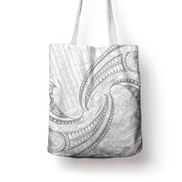 White Sunday Lotu Tamaiti Tote Bag Polynesian Wave Pastel Gray LT9 - Polynesian Pride