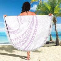 White Sunday Lotu Tamaiti Beach Blanket Polynesian Wave Pastel Mauve - Polynesian Pride