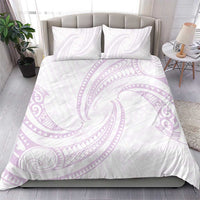 White Sunday Lotu Tamaiti Bedding Set Polynesian Wave Pastel Mauve - Polynesian Pride
