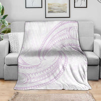 White Sunday Lotu Tamaiti Blanket Polynesian Wave Pastel Mauve - Polynesian Pride