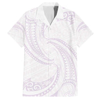White Sunday Lotu Tamaiti Family Matching Summer Maxi Dress and Hawaiian Shirt Polynesian Wave Pastel Mauve - Polynesian Pride