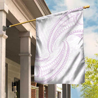 White Sunday Lotu Tamaiti Garden Flag Polynesian Wave Pastel Mauve - Polynesian Pride