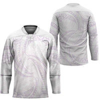 White Sunday Lotu Tamaiti Hockey Jersey Polynesian Wave Pastel Mauve - Polynesian Pride