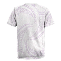 White Sunday Lotu Tamaiti Rugby Jersey Polynesian Wave Pastel Mauve - Polynesian Pride
