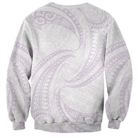 White Sunday Lotu Tamaiti Sweatshirt Polynesian Wave Pastel Mauve LT9 - Polynesian Pride