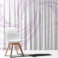 White Sunday Lotu Tamaiti Window Curtain Polynesian Wave Pastel Mauve - Polynesian Pride