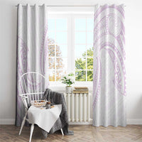 White Sunday Lotu Tamaiti Window Curtain Polynesian Wave Pastel Mauve - Polynesian Pride
