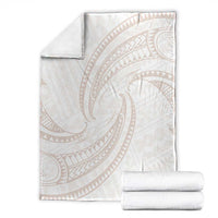 White Sunday Lotu Tamaiti Blanket Polynesian Wave Pastel Nude - Polynesian Pride