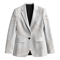 White Sunday Lotu Tamaiti Blazer Polynesian Wave Pastel Nude - Polynesian Pride