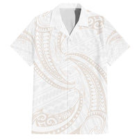 White Sunday Lotu Tamaiti Family Matching Puletasi and Hawaiian Shirt Polynesian Wave Pastel Nude - Polynesian Pride