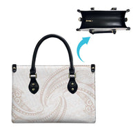 White Sunday Lotu Tamaiti Leather Bag Polynesian Wave Pastel Nude - Polynesian Pride