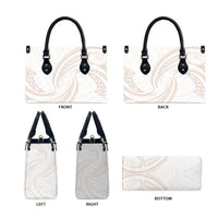 White Sunday Lotu Tamaiti Leather Bag Polynesian Wave Pastel Nude - Polynesian Pride