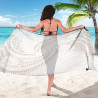White Sunday Lotu Tamaiti Sarong Polynesian Wave Pastel Nude - Polynesian Pride