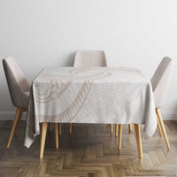 White Sunday Lotu Tamaiti Tablecloth Polynesian Wave Pastel Nude - Polynesian Pride