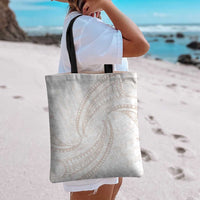 White Sunday Lotu Tamaiti Tote Bag Polynesian Wave Pastel Nude - Polynesian Pride
