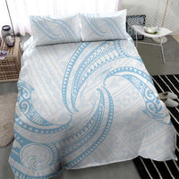 White Sunday Lotu Tamaiti Bedding Set Polynesian Wave Pastel Sky Blue - Polynesian Pride