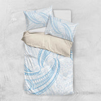 White Sunday Lotu Tamaiti Bedding Set Polynesian Wave Pastel Sky Blue - Polynesian Pride