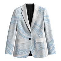 White Sunday Lotu Tamaiti Blazer Polynesian Wave Pastel Sky Blue - Polynesian Pride