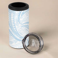 White Sunday Lotu Tamaiti 4 in 1 Can Cooler Tumbler Polynesian Wave Pastel Sky Blue - Polynesian Pride