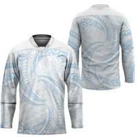White Sunday Lotu Tamaiti Hockey Jersey Polynesian Wave Pastel Sky Blue - Polynesian Pride