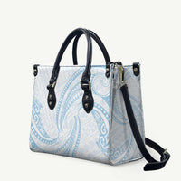 White Sunday Lotu Tamaiti Leather Bag Polynesian Wave Pastel Sky Blue - Polynesian Pride