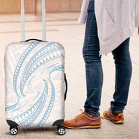 White Sunday Lotu Tamaiti Luggage Cover Polynesian Wave Pastel Sky Blue - Polynesian Pride