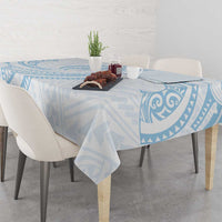 White Sunday Lotu Tamaiti Tablecloth Polynesian Wave Pastel Sky Blue - Polynesian Pride