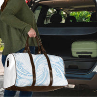White Sunday Lotu Tamaiti Travel Bag Polynesian Wave Pastel Sky Blue - Polynesian Pride