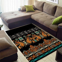 Black Batik Papua-inspired Pattern Area Rug - Polynesian Pride