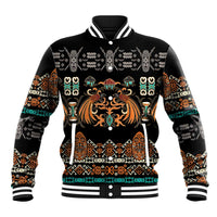 Black Batik Papua-inspired Pattern Baseball Jacket - Polynesian Pride