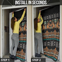Black Batik Papua-inspired Pattern Door Cover LT9 - Polynesian Pride