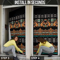 Black Batik Papua-inspired Pattern Door Cover LT9 - Polynesian Pride