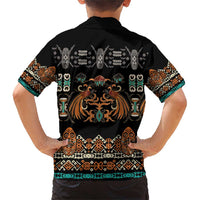 Black Batik Papua-inspired Pattern Family Matching Short Sleeve Bodycon Dress and Hawaiian Shirt - Polynesian Pride