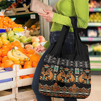 Black Batik Papua-inspired Pattern Grocery Bag - Polynesian Pride