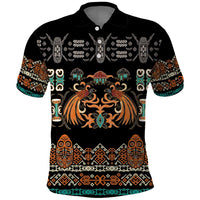 Black Batik Papua-inspired Pattern Polo Shirt LT9 Black - Polynesian Pride