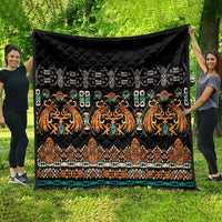 Black Batik Papua-inspired Pattern Quilt - Polynesian Pride