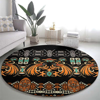 Black Batik Papua-inspired Pattern Round Carpet - Polynesian Pride
