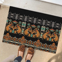 Black Batik Papua-inspired Pattern Rubber Doormat - Polynesian Pride
