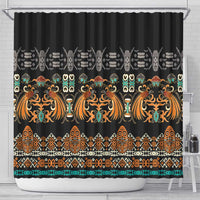 Black Batik Papua-inspired Pattern Shower Curtain LT9 - Polynesian Pride