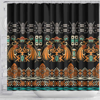Black Batik Papua-inspired Pattern Shower Curtain LT9 - Polynesian Pride