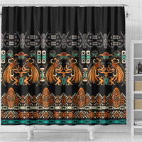 Black Batik Papua-inspired Pattern Shower Curtain LT9 - Polynesian Pride