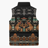Black Batik Papua-inspired Pattern Sleeveless Puffer Jacket - Polynesian Pride